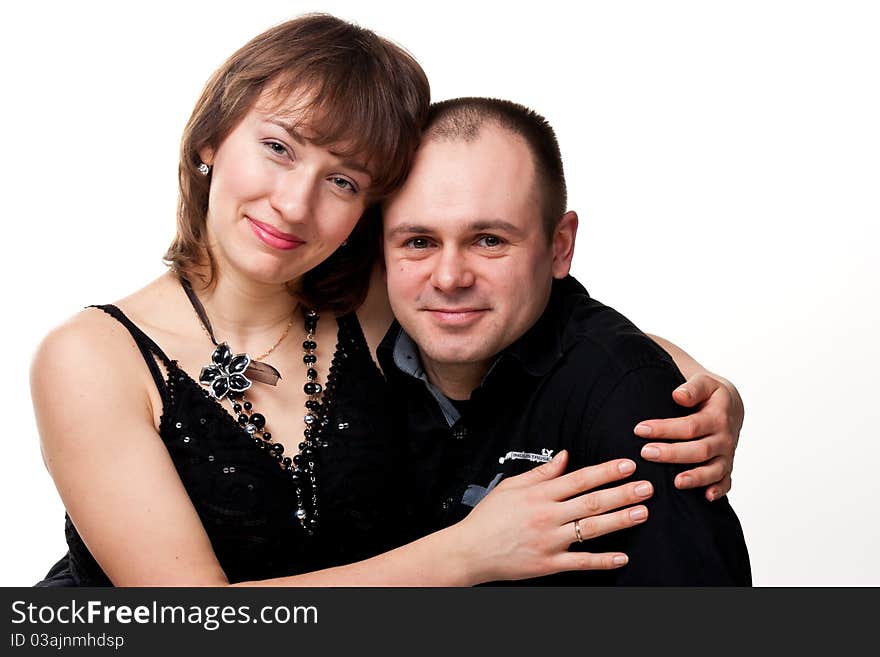 Portrait of a beautiful young happy smiling couple