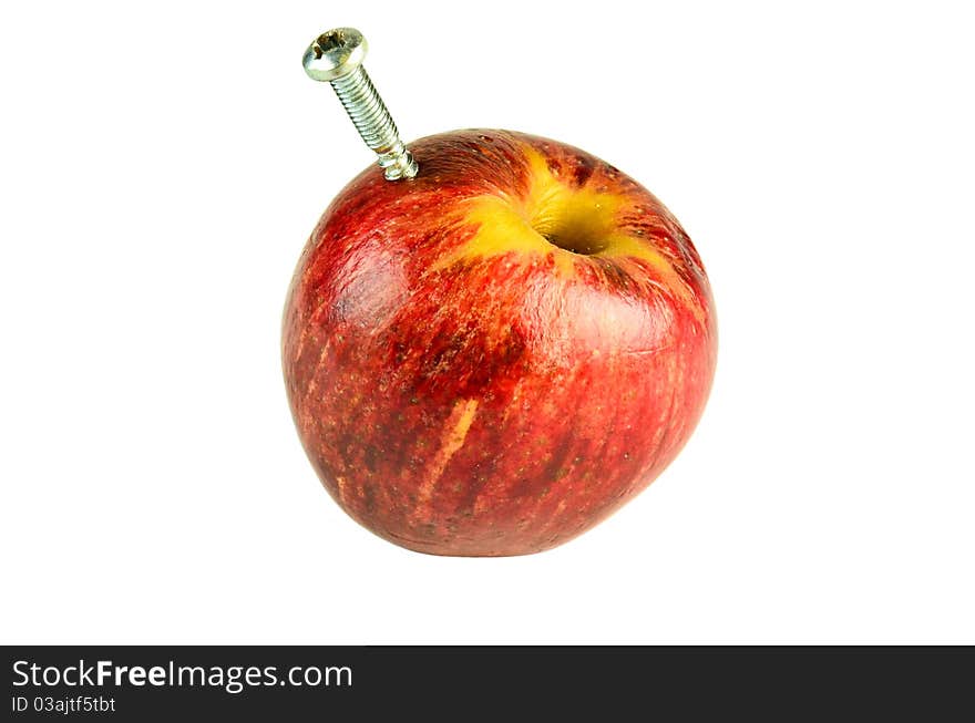 Apple With Isolate on White Background. Apple With Isolate on White Background