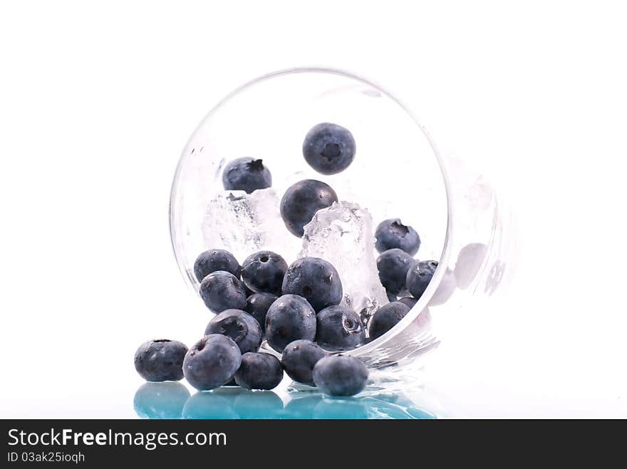 Ice Chilled Blueberries In Cup