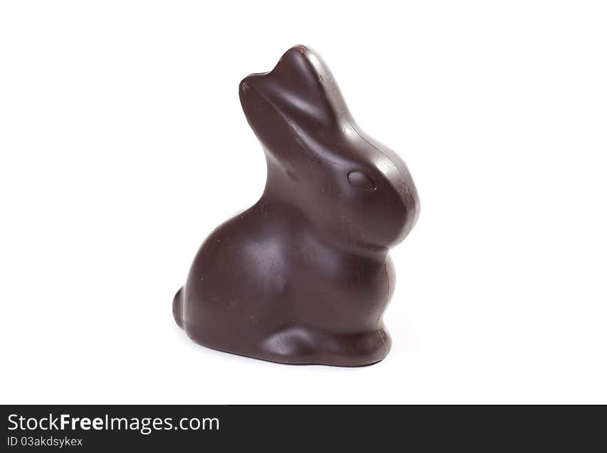 Dark chocolat rabbit isolated on white. Dark chocolat rabbit isolated on white