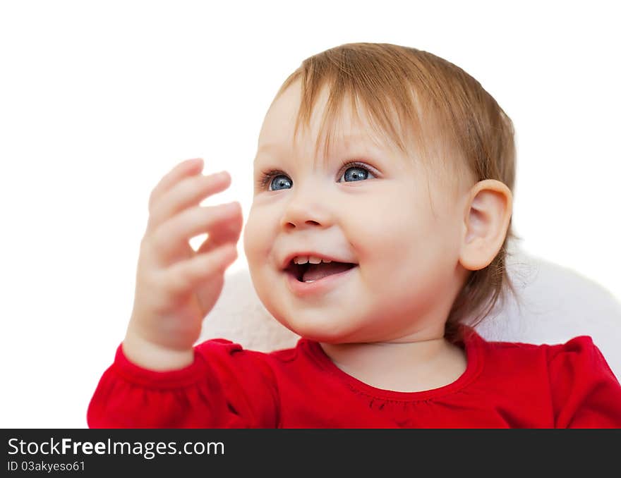 Little Baby Girl closeup isolated