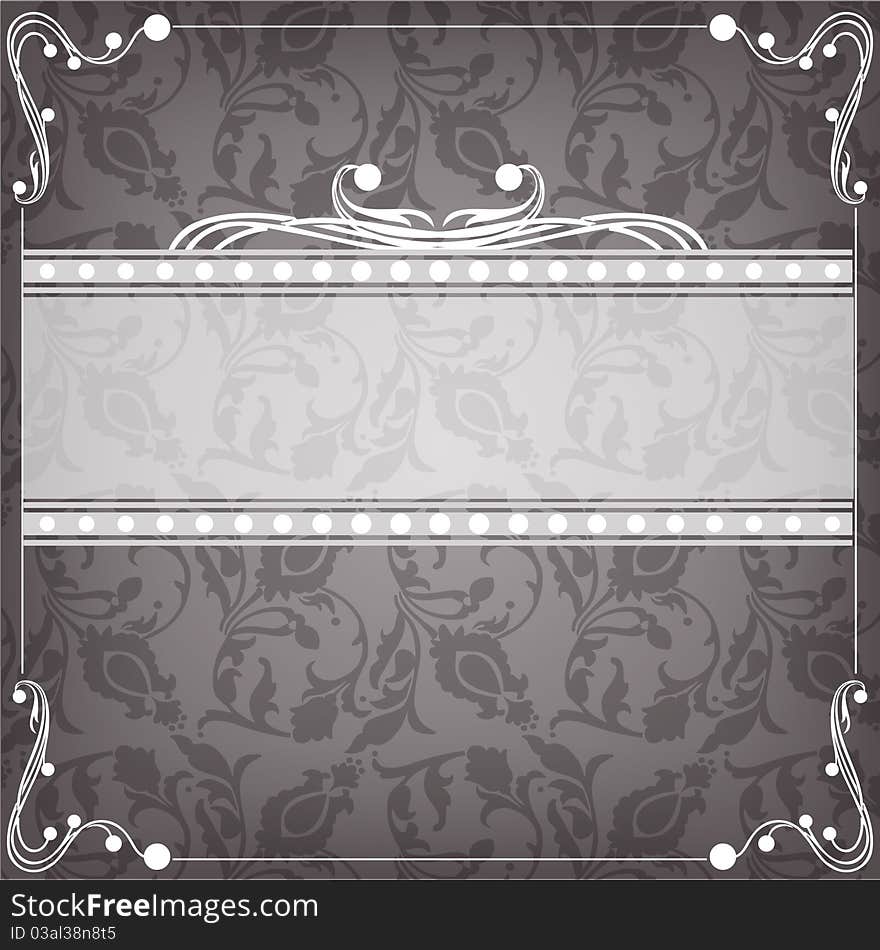 Retro textile background with frame in vintage style. Retro textile background with frame in vintage style