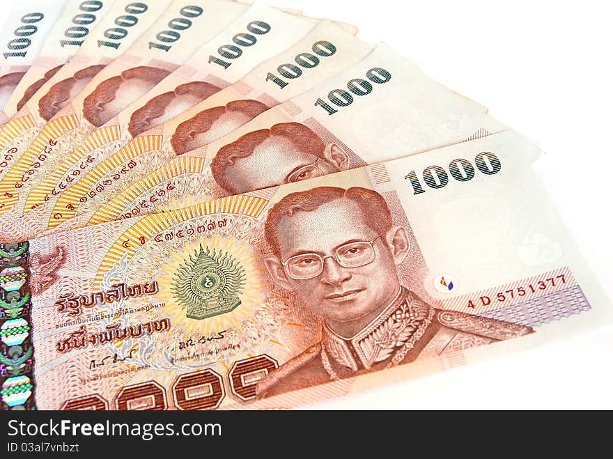 Thai Money Banknotes  Isolated