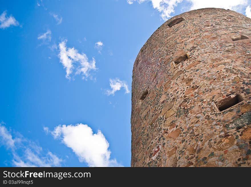 Old tower on a tropical island reaching the sky. Old tower on a tropical island reaching the sky