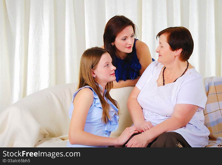 Three generations of women together