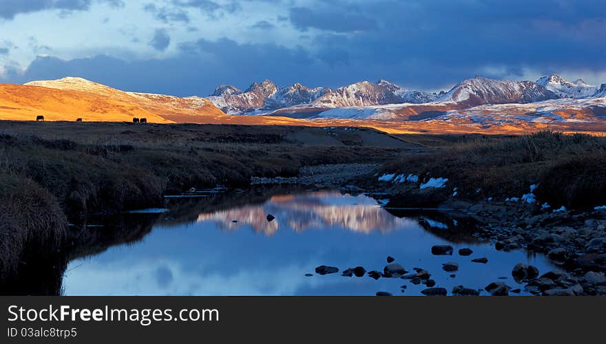 Mountain in sunset