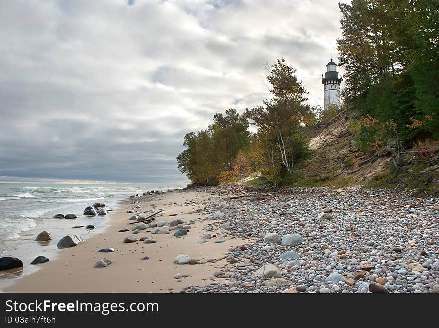 Au Sable Point Lighthouse Tower, Pictured Rocks National Lakeshore, Michigan