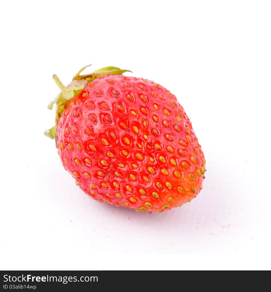 Yummy sweet ripe strawberry on white background