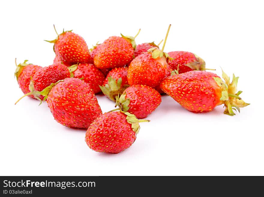 Yummy sweet ripe strawberry on white background