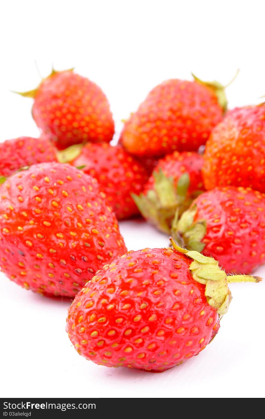 Yummy sweet ripe strawberry on white background