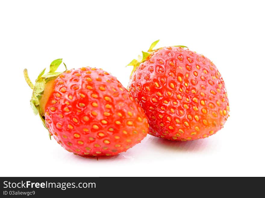 Yummy sweet ripe strawberry on white background