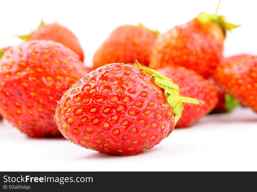 Yummy sweet ripe strawberry on white background