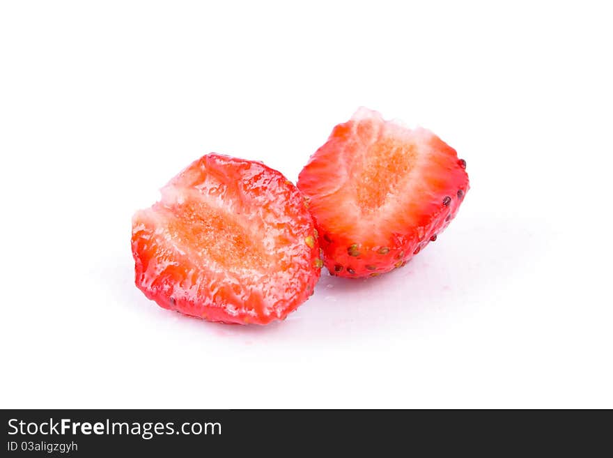 Yummy sweet ripe strawberry on white background