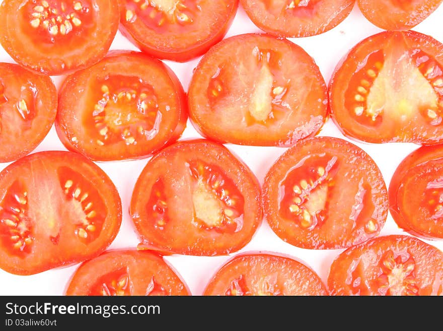 Tomato on white