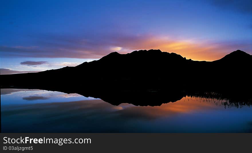 Mountains In Sunset,