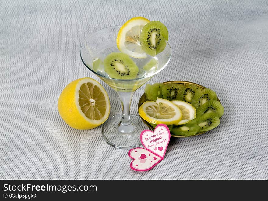 Cocktail and fruit, wedding paraphernalia