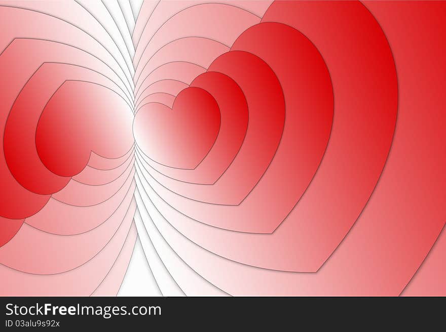 Red hearts gradient illustration wallpaper. Red hearts gradient illustration wallpaper