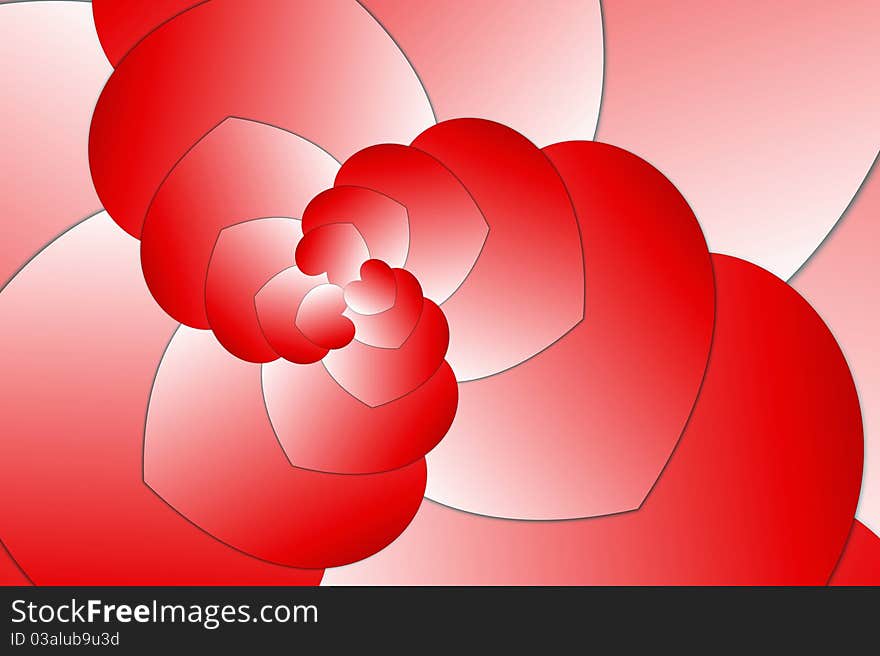 Hearts fractal swirl design wallpaper