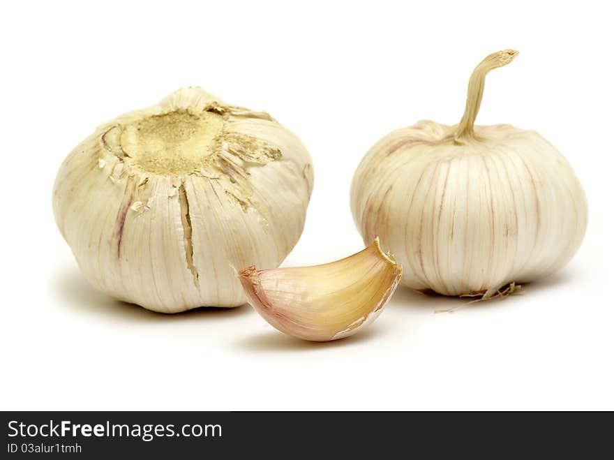 Garlic isolated on white background