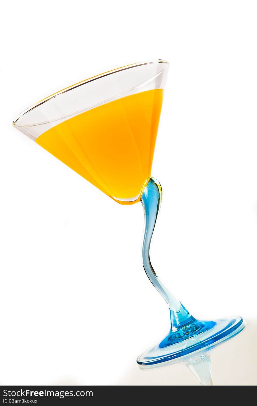 Wine glass with orange juice