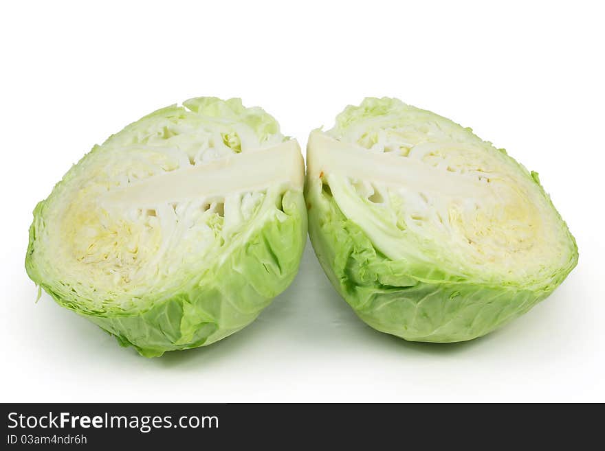 Cabbage, isolated on the white background