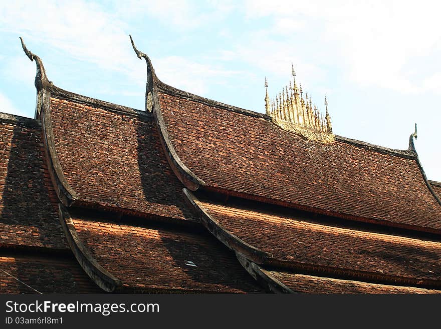 Roof's form of wat xiang thong main building Sim.Luangprabang ,laos. Roof's form of wat xiang thong main building Sim.Luangprabang ,laos