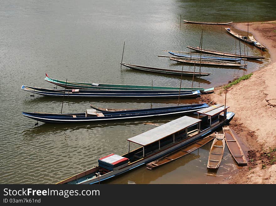 Boats pier in mae-kong