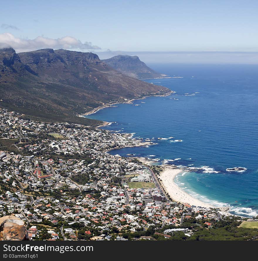 Camps Bay Beach near Cape Town, in the Western Cape Province of South Africa.