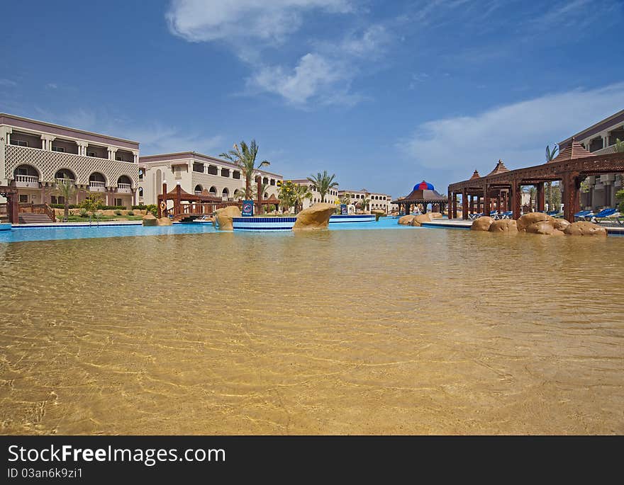 Swimming pool at a hotel