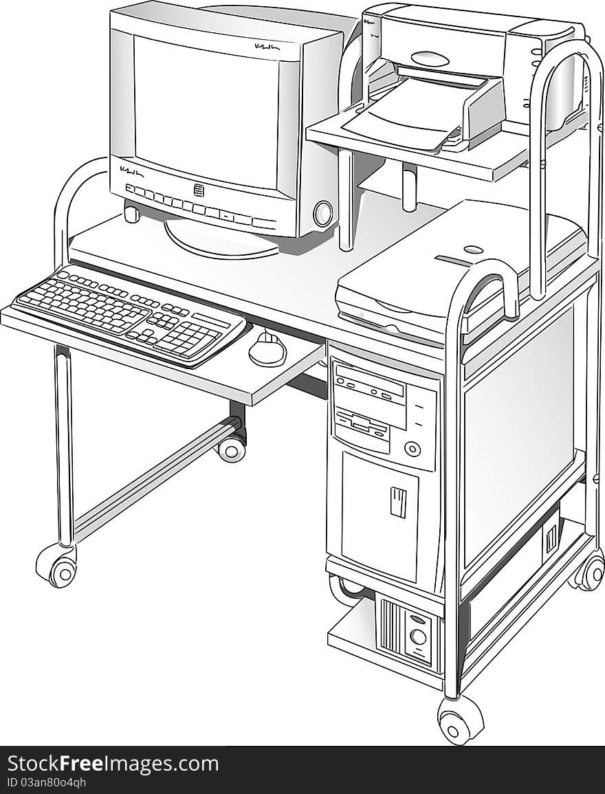 Computer display equipment hardware illustration information monitor mouse pc. Computer display equipment hardware illustration information monitor mouse pc