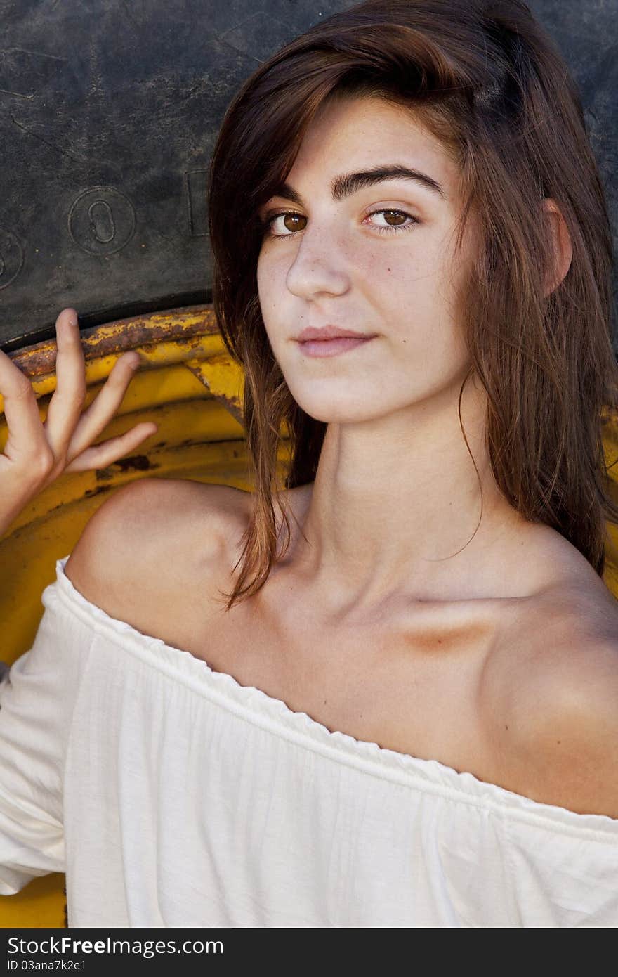 Close up view of a beautiful face of a young girl.