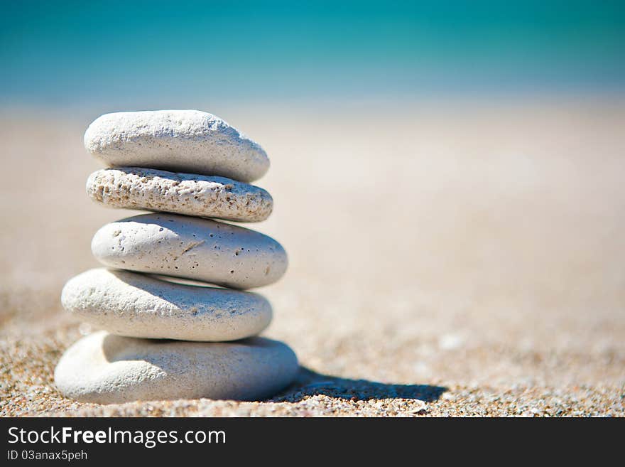 Stack of white stones