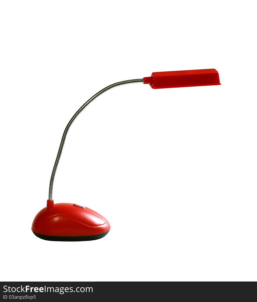 Red lamp isolated on a white background