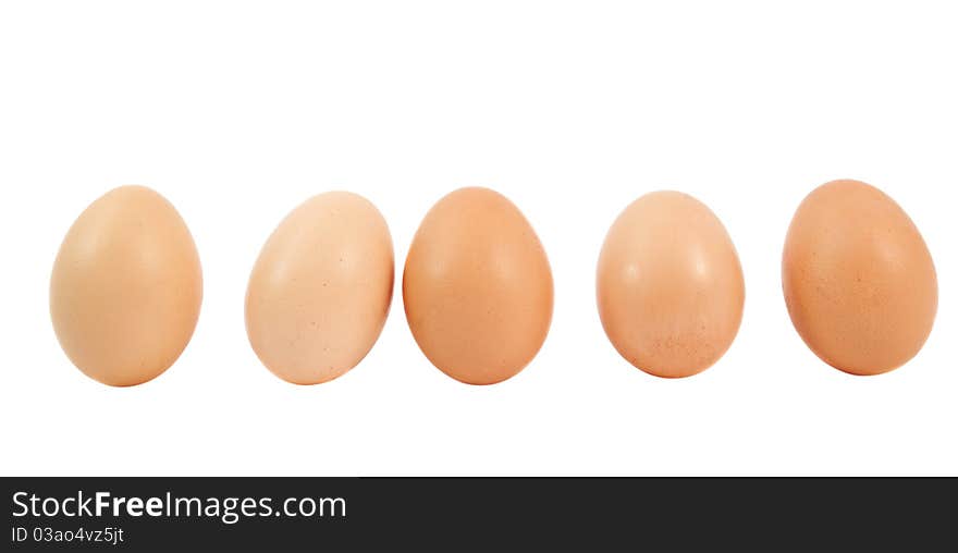 Eggs on a white background