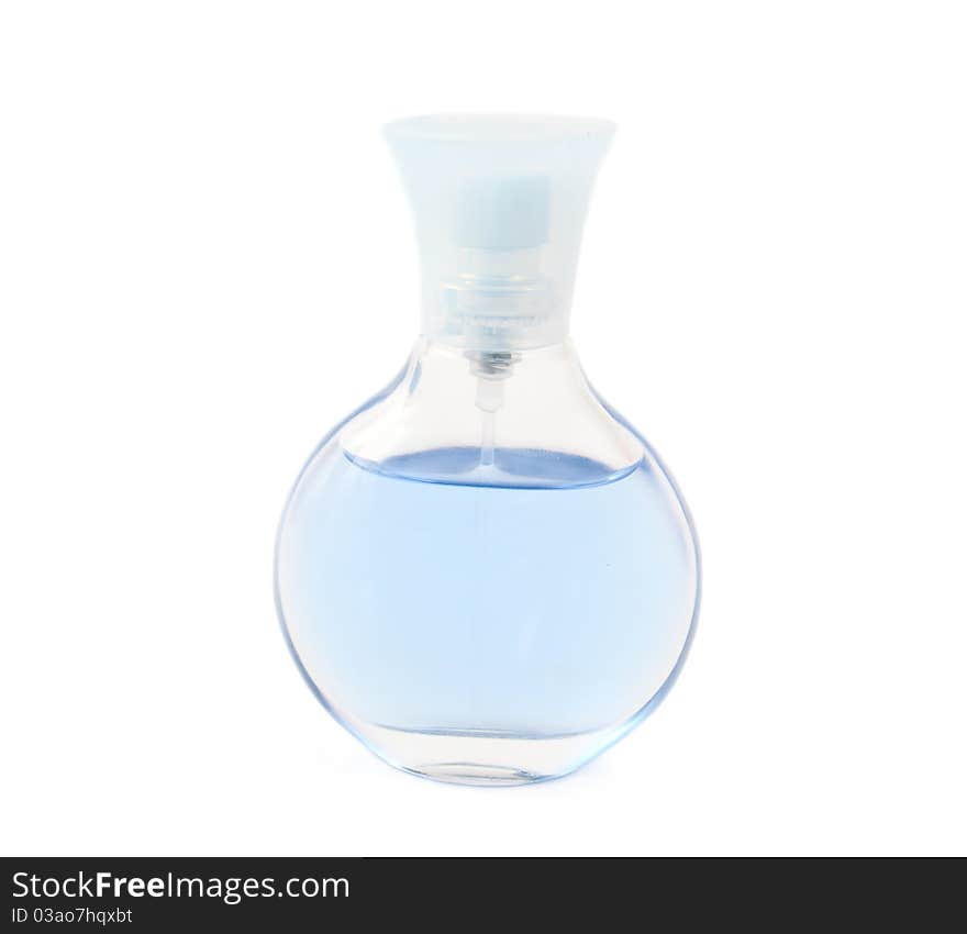 Scented water on white background