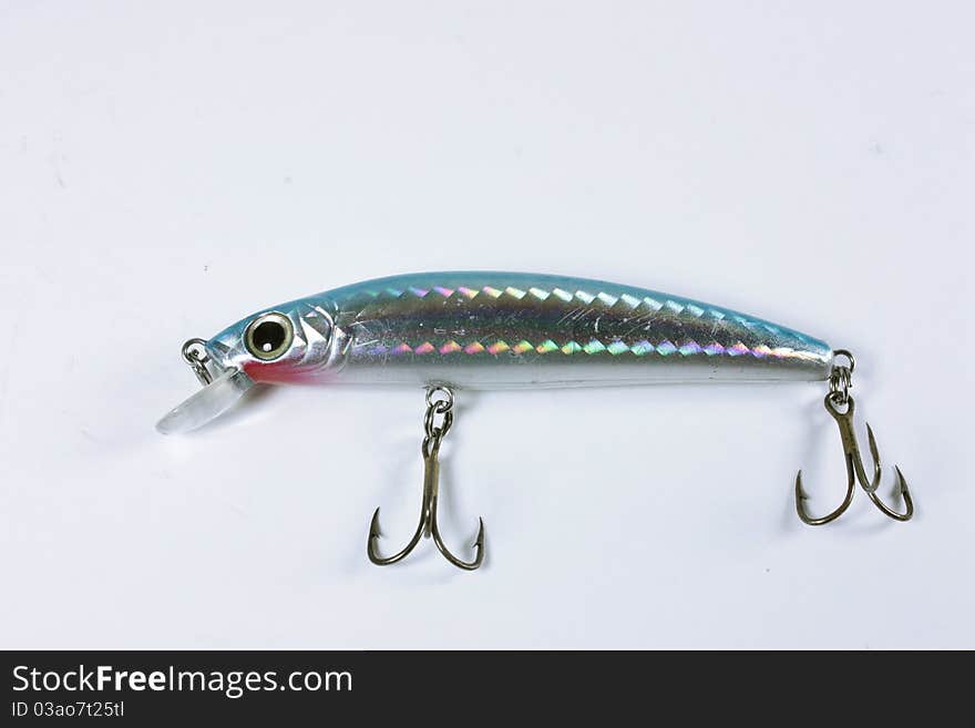 Blue minnow lure used in fishing