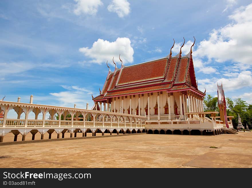 Corridor of the temple in Thailand