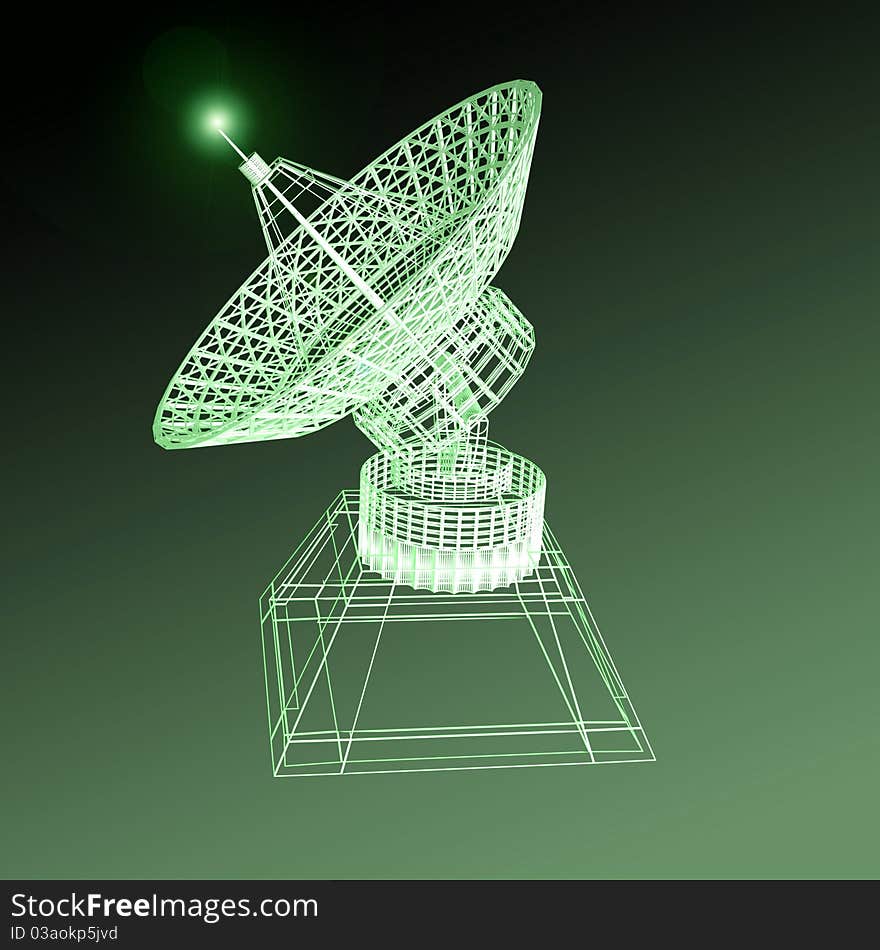 Lattice of satellite dish on a black background