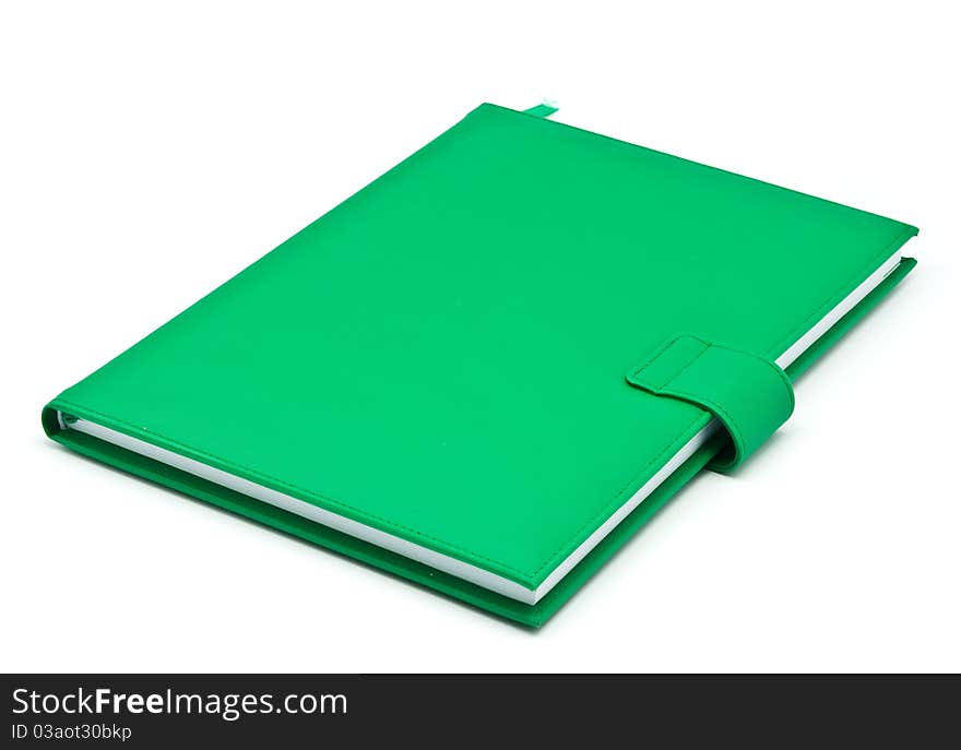 Green book on whie background