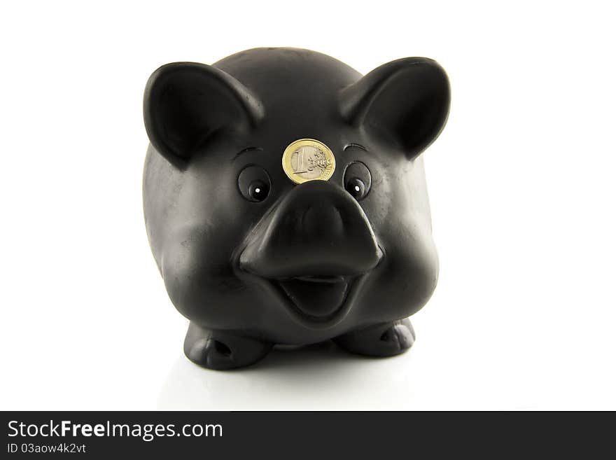 Piggybank With Euro Coin