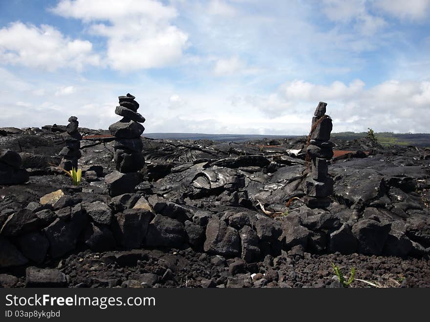 Standing rock in one of the most active volcano in Hawaii. Standing rock in one of the most active volcano in Hawaii