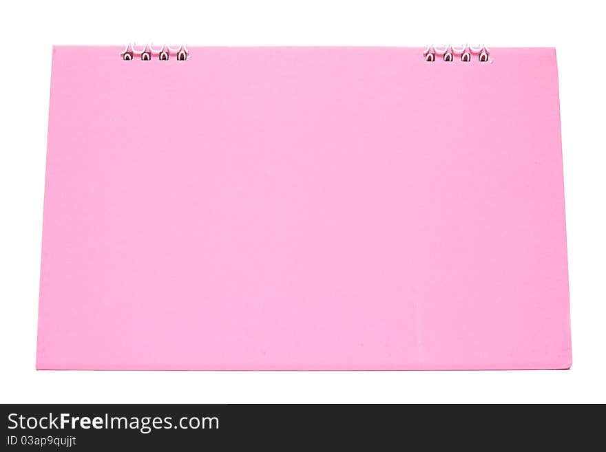 Pink blank desktop calendar with isolated on white background