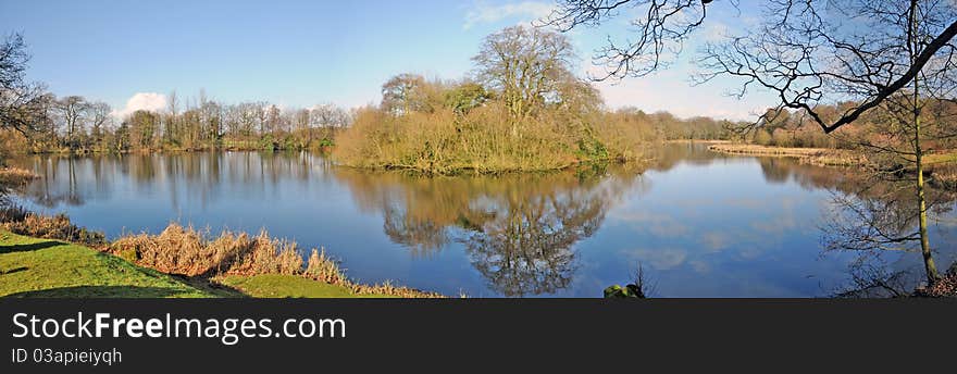 Landscape of the winter lake