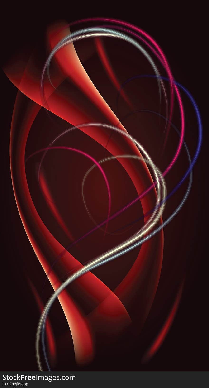 Abstract vector background. Red fiery lines. Abstract vector background. Red fiery lines