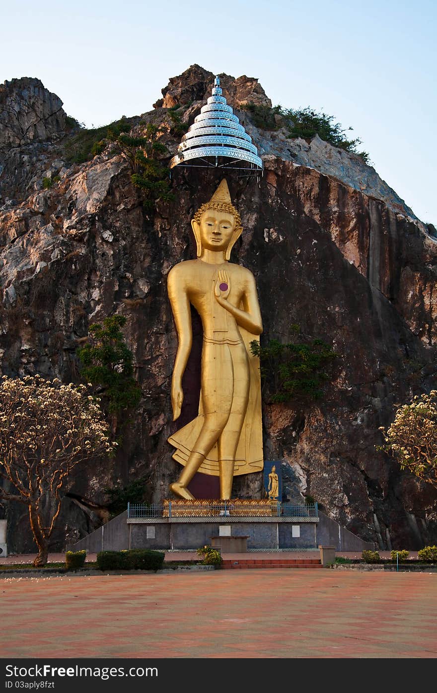 Big image of buddha at moutain in thailand. Big image of buddha at moutain in thailand