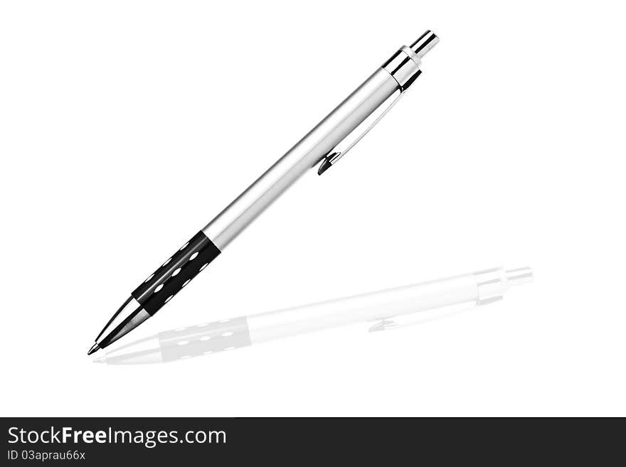 Metallic Pen Isolated On White Background