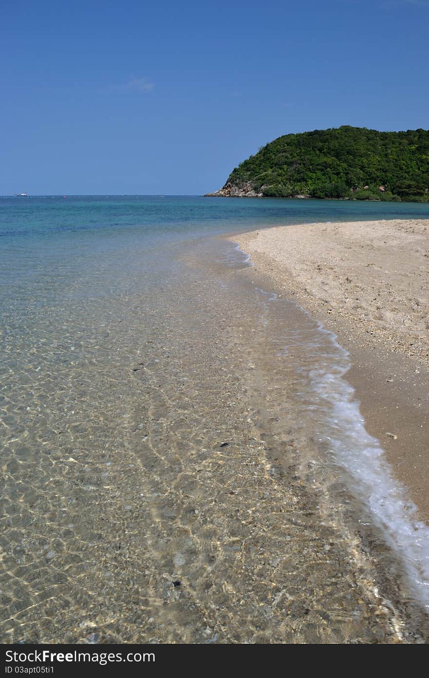 Ko phangan beach views with crystal clear water.