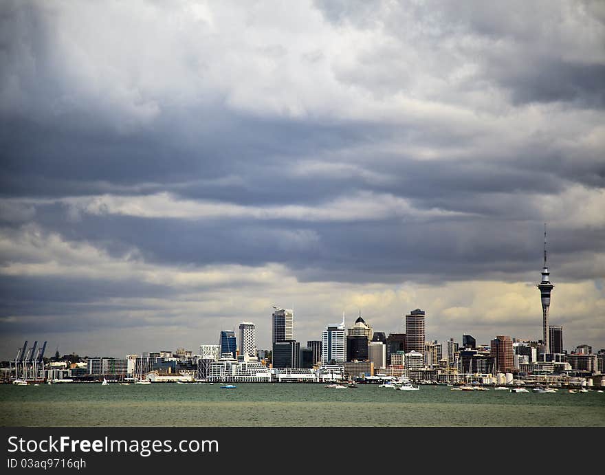 Auckland City Harbour Skyline