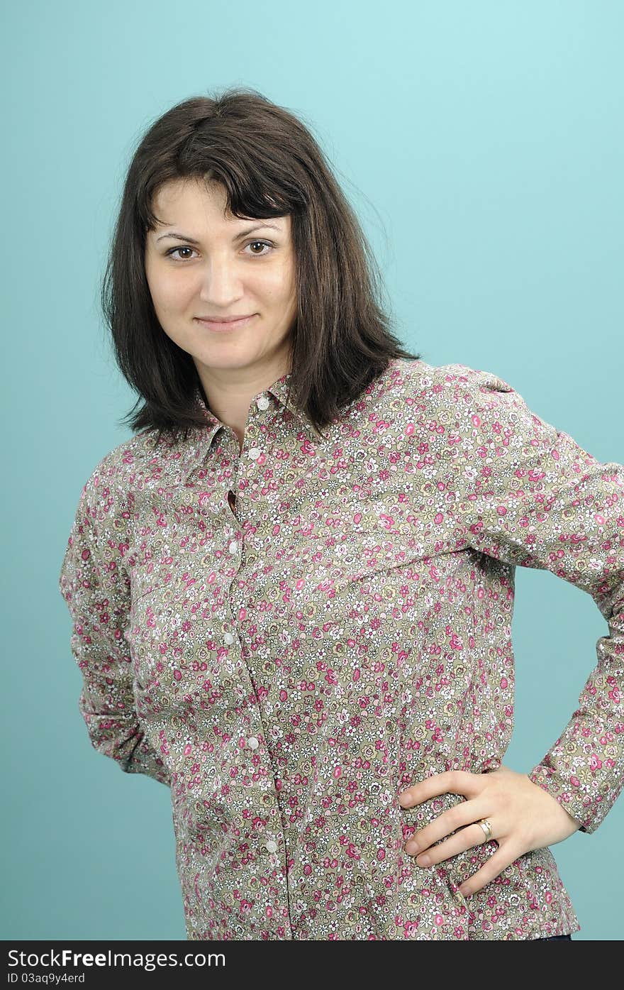 Brunette woman posing