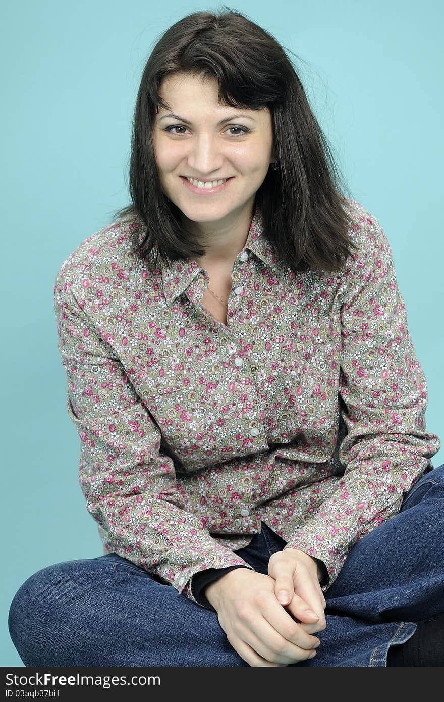 Cheerful woman smiling